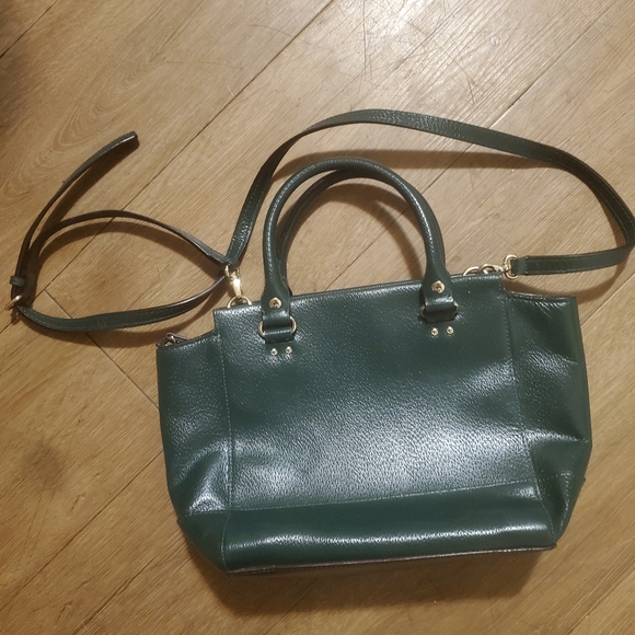 Kate Spade New York Camryn Wellesley Satchel Crossbody Green Leather Bag. - Picture 8 of 16